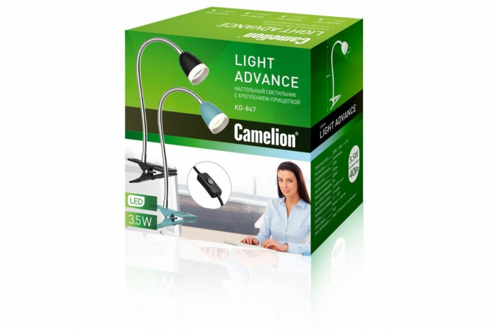 Светодиодный настольный светильник на прищепке Camelion KD-847 C06