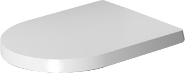 Сиденье для унитаза, Duravit, ME by Starck, с крышкой, ширина, мм-370, глубина, мм-440, высота, мм-30, тип шарниров-SoftClose, материал шарниров-нержавеющая сталь, цвет шарниров-хром, цвет-белый