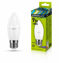 Светодиодная лампа E27 9W 6500K Ergolux LED-C35-9W-E27-6K 13172