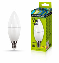 Светодиодная лампа E14 9W 3000K Ergolux LED-C35-9W-E14-3K 13167