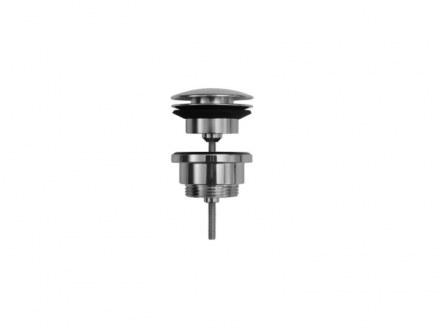 Донный клапан, Duravit, диаметр, мм-63, для раковины, тип-нажимной, форма крышки-круглая, цвет-хром