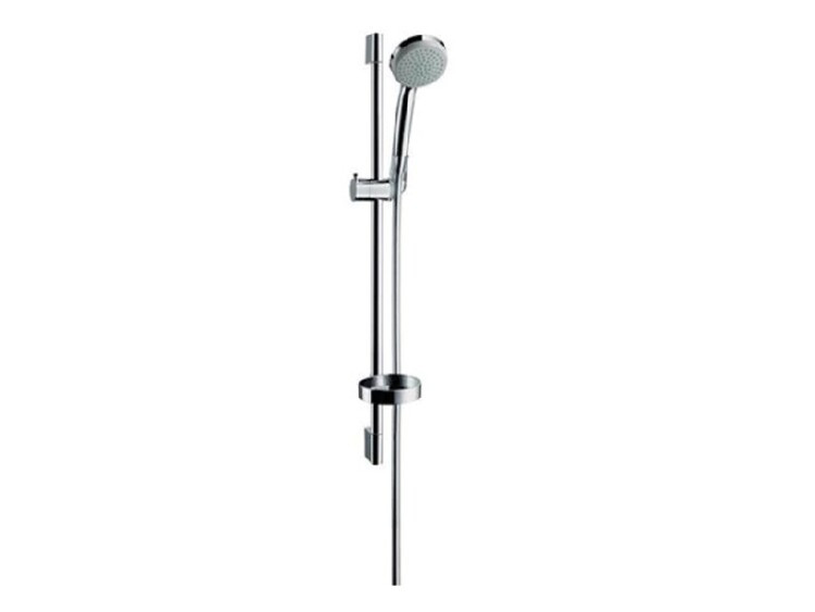 Душевой гарнитур, Hansgrohe, Croma, размер штанги, мм-650, размер шланга, мм-1600, диаметр ручного душа, мм-100, количество режимов-1, тип струи-Rain, цвет-хром, комплектация-держатель ручного душа, мылье=ница