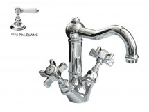 Смеситель для раковины, Nicolazzi, P.Mont Blanc, тип открывания воды-двухрычажный, тип регулирования воды-керамический картридж, отверстия для монтажа-1, высота, мм-196, вынос излива, мм-165, тип излива-поворотный, вид ручки-78 P.Mont Blanc, донный клапан