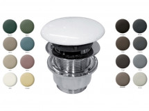 Донный клапан, CIELO, 1 1/4, диаметр, мм-72, универсальный, тип-Clic Clac, форма крышки-круглая, материал-латунь, с керамической крышкой, цвет-хром/Avena