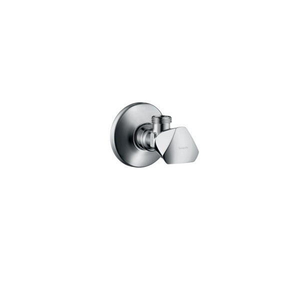 Вентиль, Hansgrohe, Metropol E, 1/2" / 3/8", угловой, тип установки-настенный, цвет-хром, материал- латунь, материал рукоятки и розетки - пластик