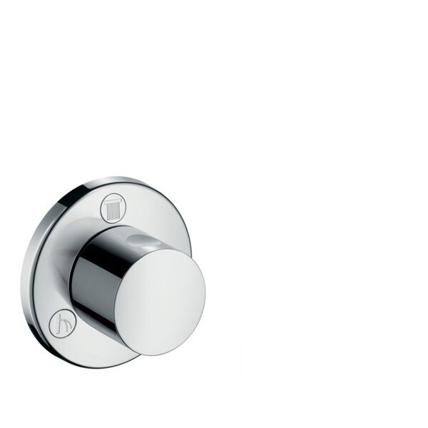 Вентиль, Hansgrohe, тип вентиля-запорный/переключающий, тип установки-настенный встраиваемый, внутренняя часть-необходимо заказать, цвет-хром