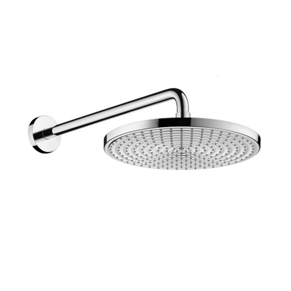 Верхний душ, Hansgrohe, Raindance S, тип установки-настенный, размер душевого диска, мм-300*300, форма-круглая, количество режимов-1, тип струи-RainAir, держатель-есть, размер держателя-460, цвет-хром