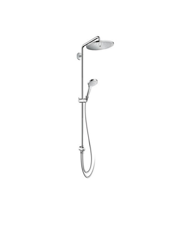 Душевая стойка, Hansgrohe, Croma Select S, верхний душ-есть, форма верхнего душа-круглая, размер верхнего душа-280, держатель верхнего душа-есть, вынос, мм-400, количество режимов верхнего душа-1, тип струи верхнего душа-RainAir, размер штанги, мм-1048, р
