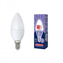Светодиодная лампа E14 7W 6500K (дневной белый свет) Volpe Norma LED-C37-7W/DW/E14/FR/NR картон (UL-00003794)