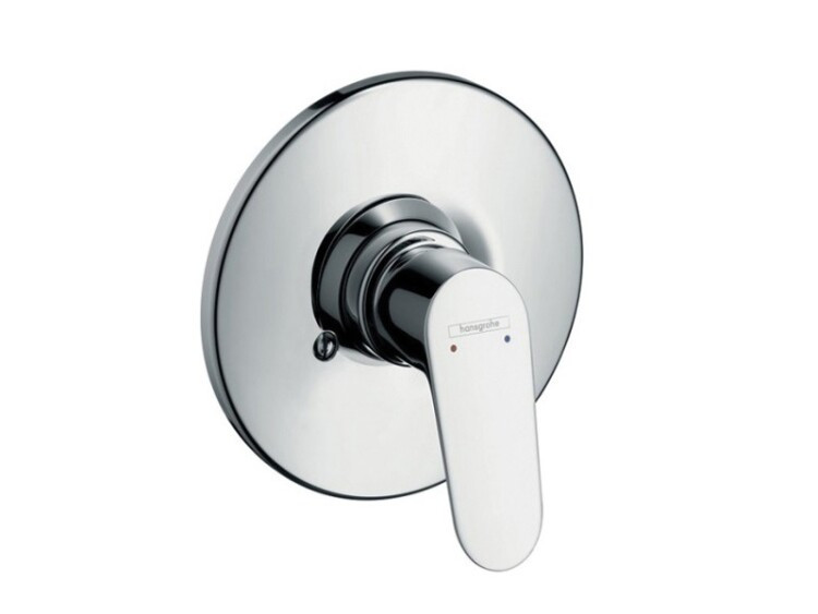 Смеситель для душа, Hansgrohe, Focus, тип открывания воды-однорычажный, тип регулирования воды-керамический картридж, тип установки-встраиваемый, отверстия для монтажа-1, внутренняя часть-необходимо заказать, цвет-хром