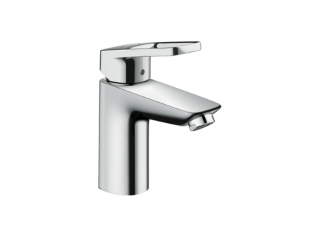 Смеситель для раковины, Hansgrohe, Logis Loop, тип открывания воды-однорычажный, тип регулирования воды-керамический картридж, отверстия для монтажа-1, высота, мм-195, вынос излива, мм-108, донный клапан-есть, цвет-хром