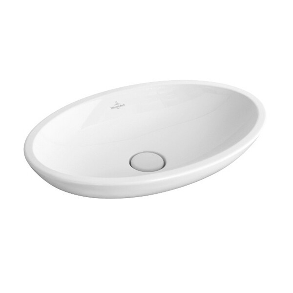 Раковина, Villeroy&Boch, Loop&Friends, ширина, мм-585, глубина, мм-380, высота, мм-110, тип установки-накладной, отверстия для смесителя-отсутствуют, перелив-есть, декор-без декора, материал-санфарфор, грязеотталкивающее покрытие-CeramicPlus, крепёж-есть,