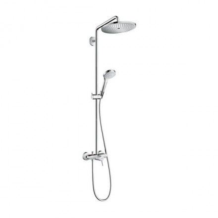 Душевая стойка, Hansgrohe, Croma Select , смеситель-есть, тип открывания воды-однорычажный, тип регулирования воды-керамический узел смешивания, верхний душ-есть, форма верхнего душа-круглая, размер верхнего душа-280, держатель верхнего душа-есть, вынос,