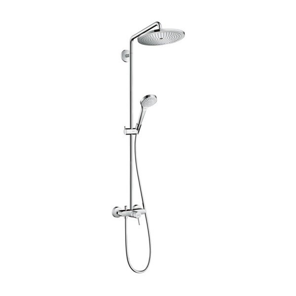 Душевая стойка, Hansgrohe, Croma Select , смеситель-есть, тип открывания воды-однорычажный, тип регулирования воды-керамический узел смешивания, верхний душ-есть, форма верхнего душа-круглая, размер верхнего душа-280, держатель верхнего душа-есть, вынос,