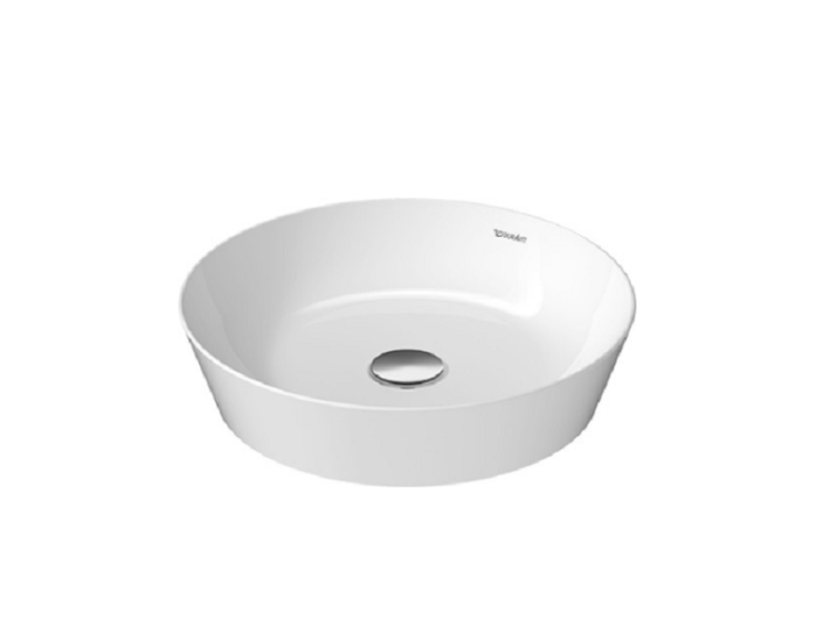 Раковина, Duravit, Cape Cod, ширина, мм-430, глубина, мм-430, высота, мм-100, тип установки-накладной, отверстия для смесителя-отсутствуют, без декора, материал-керамика, цвет раковины-белый глянцевый
