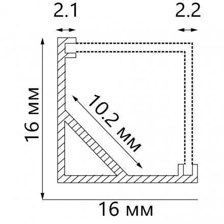 2м. Накладной алюминиевый профиль для светодиодной ленты Feron CAB281 (10300)