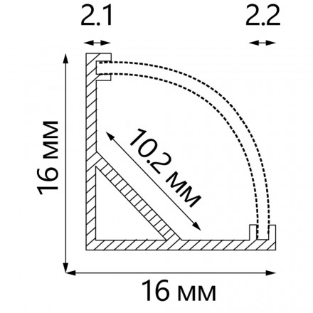 2м. Накладной алюминиевый профиль для светодиодной ленты Feron CAB280 (10299)