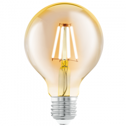 Лампа светодиодная филаментная Eglo E27 4W 2200К янтарь 11556