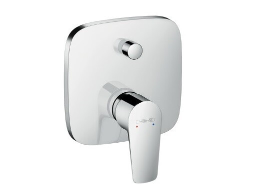 Смеситель для душа, Hansgrohe, Talis E, тип открывания воды-однорычажный, тип регулирования воды-керамический узел смешивания, комплектация-ручка, гильза, розетка, функциональный блок, переключатель, внутренняя часть-необходимо заказать, цвет-хром