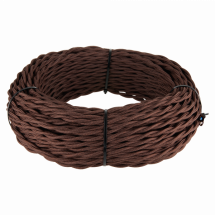 (a039932) Ретро кабель витой 3х1,5 (коричневый) 50 метров Werkel