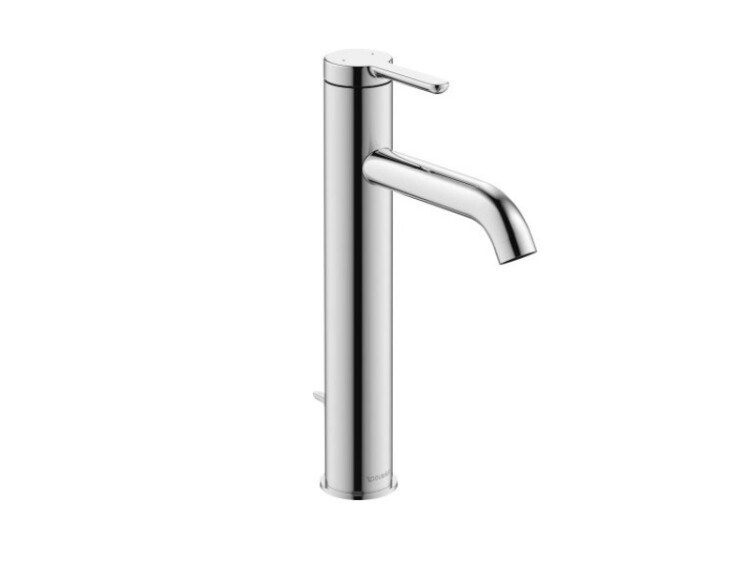 Смеситель для раковины, Duravit, C.1, тип открывания воды-однорычажный, тип регулирования воды-керамический картридж, высота, мм-262, вынос излива, мм-136, донный клапан-есть, тип подводки-гибкая, стандарт подвода воды-3/8", цвет-хром, регулируемый аэрато